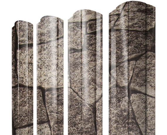 Штакетник Круглый фигурный 0,45 Print Elite King Stone TwinColor