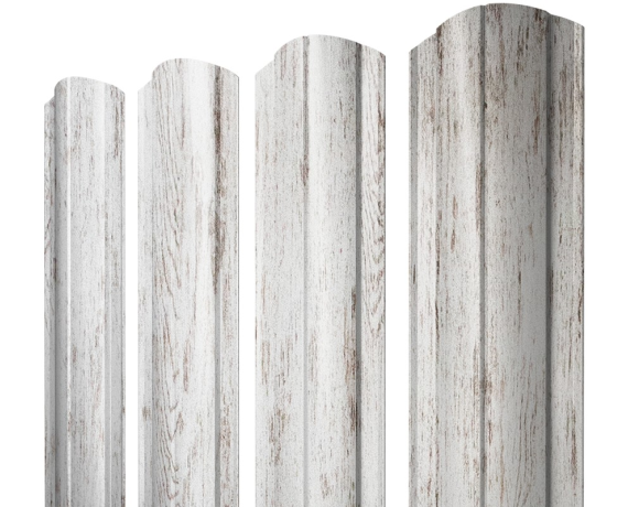 Штакетник Круглый фигурный 0,45 Print Elite Snow Wood TwinColor