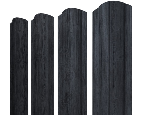 Штакетник Круглый фигурный 0,45 Print Premium Grey Wood TwinColor