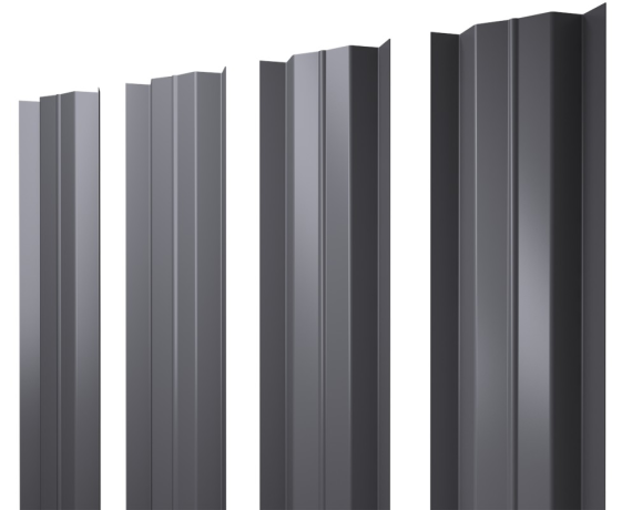 Штакетник М-образный В с прямым резом 0,45 Drap RAL 7004 сигнальный серый