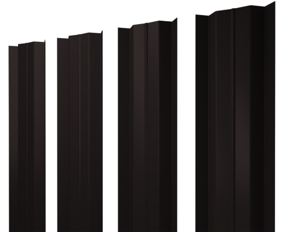 Штакетник М-образный В с прямым резом 0,5 Drap RAL 9005 черный