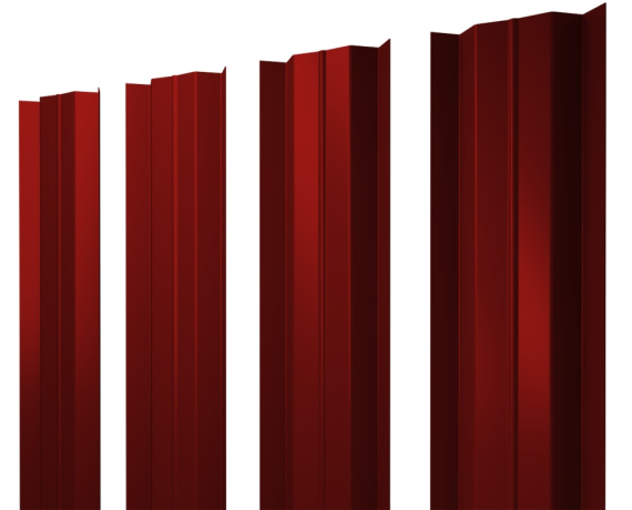 Штакетник М-образный В с прямым резом 0,45 PE RAL 3011 коричнево-красный