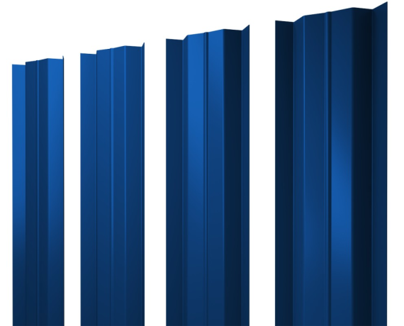 Штакетник М-образный В с прямым резом 0,45 PE RAL 5005 сигнальный синий
