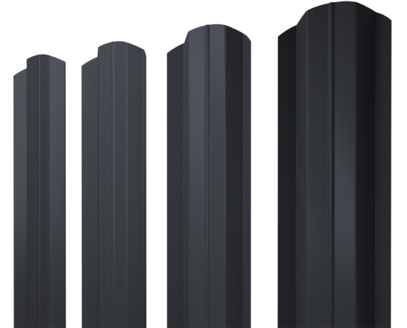 Штакетник М-образный В фигурный 0,4 PE-Matt-Double RAL 7024 мокрый асфальт
