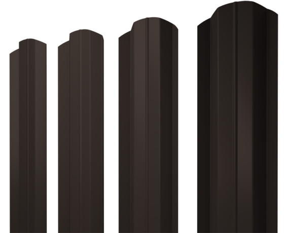 Штакетник М-образный В фигурный 0,4 PE-Matt-Double RR 32 темно-коричневый