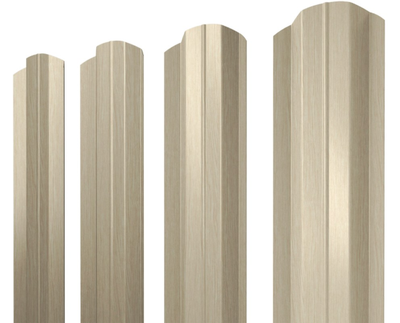 Штакетник М-образный B фигурный 0,45 Print Elite Milky Wood TwinColor