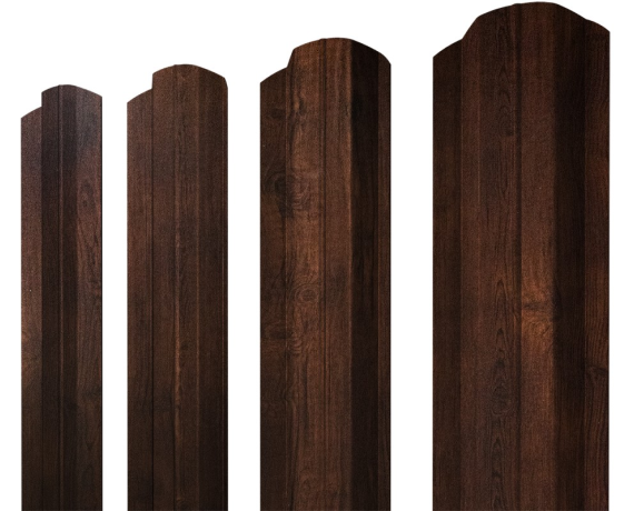 Штакетник М-образный B фигурный 0,45 Print Premium Cherry Wood Dark FTC