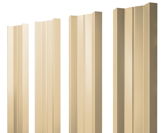 Штакетник М-образный А с прямым резом 0,45 PE RAL 1014 слоновая кость