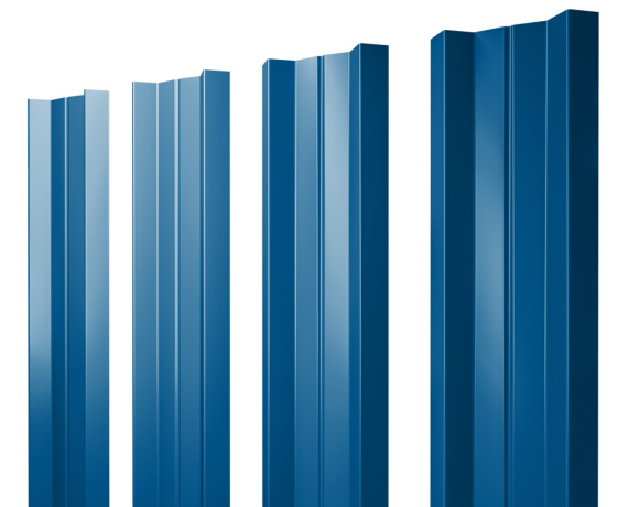 Штакетник М-образный А с прямым резом 0,45 PE RAL 5005 сигнальный синий