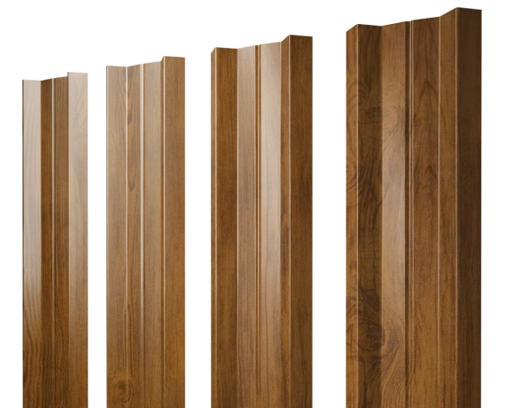 Штакетник М-образный А с прямым резом 0,45 Print Elite Golden Wood TwinColor