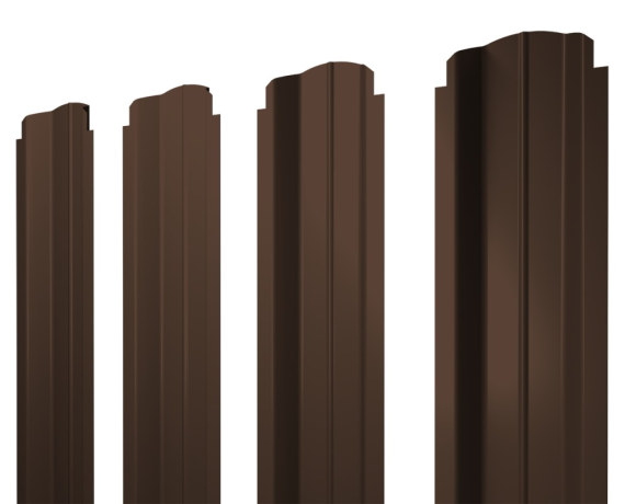 Штакетник П-образный B фигурный 0,5 Drap RAL 8017 шоколад