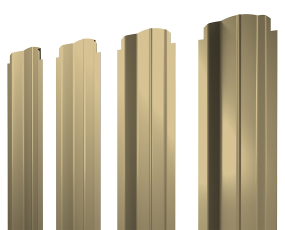 Штакетник П-образный B фигурный 0,45 PE RAL 1014 слоновая кость