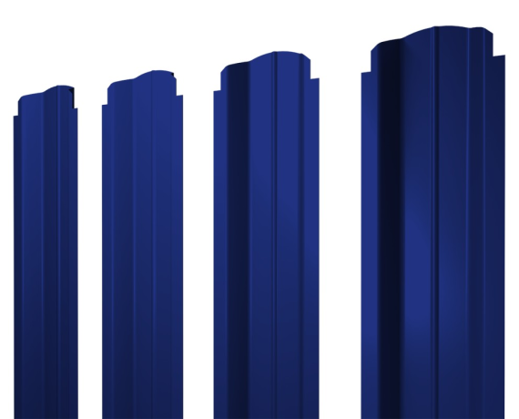 Штакетник П-образный B фигурный 0,45 PE RAL 5002 ультрамариново-синий