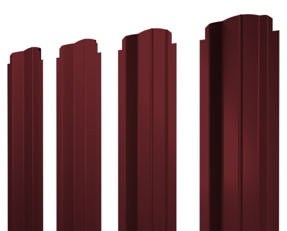 Штакетник П-образный B фигурный 0,45 PE-Double RAL 3005 красное вино