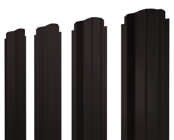 Штакетник П-образный B фигурный 0,45 PE-Double RAL 9005 черный