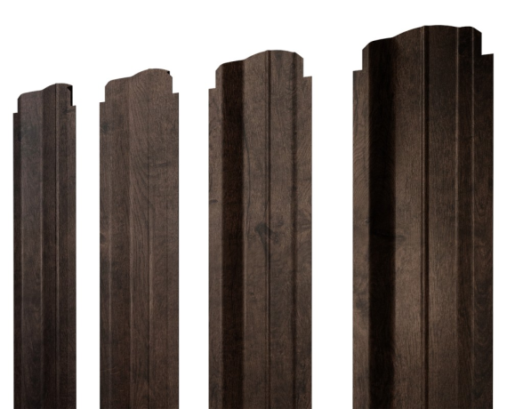 Штакетник П-образный B фигурный 0,45 Print Elite Antique Wood TwinColor
