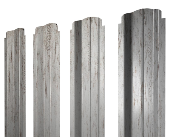 Штакетник П-образный B фигурный 0,45 Print Elite Snow Wood TwinColor