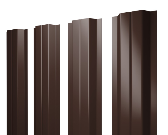 Штакетник П-образный A с прямым резом 0,5 Drap RAL 8017 шоколад