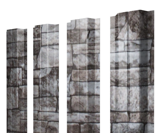 Штакетник П-образный A с прямым резом 0,45 Print Elite Fine Stone TwinColor