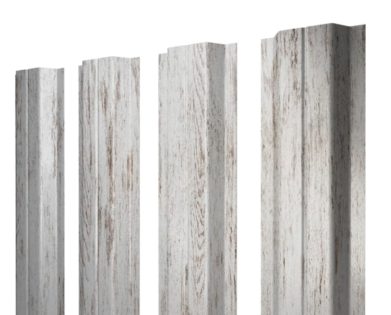 Штакетник П-образный A с прямым резом 0,45 Print Elite Snow Wood TwinColor
