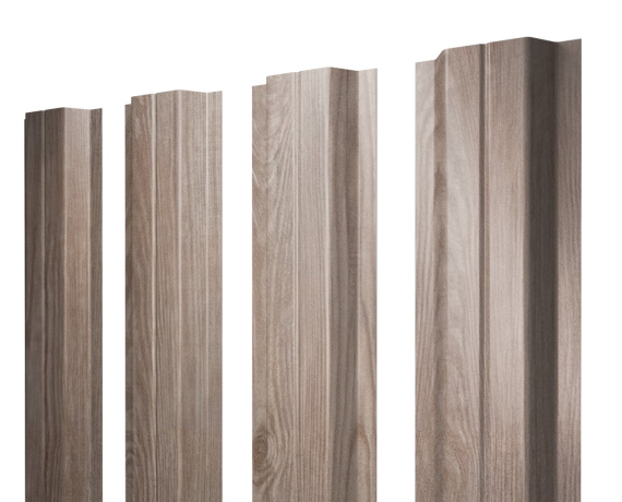 Штакетник П-образный A с прямым резом 0,45 Print Elite White Wood TwinColor