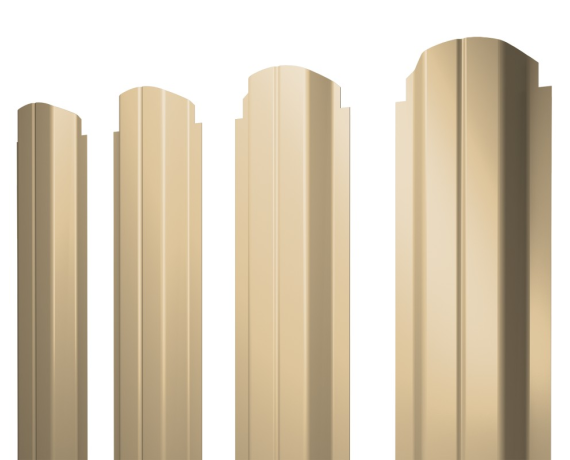 Штакетник П-образный А фигурный 0,45 PE RAL 1014 слоновая кость