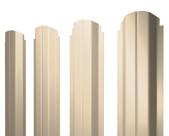 Штакетник П-образный А фигурный 0,45 PE RAL 1015 светлая слоновая кость