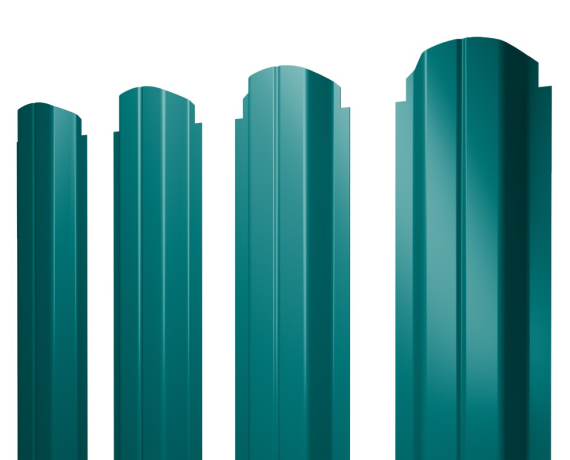 Штакетник П-образный А фигурный 0,45 PE RAL 5021 водная синь