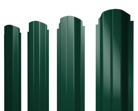 Штакетник П-образный А фигурный 0,45 PE RAL 6005 зеленый мох