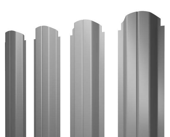 Штакетник П-образный А фигурный 0,45 PE RAL 7004 сигнальный серый