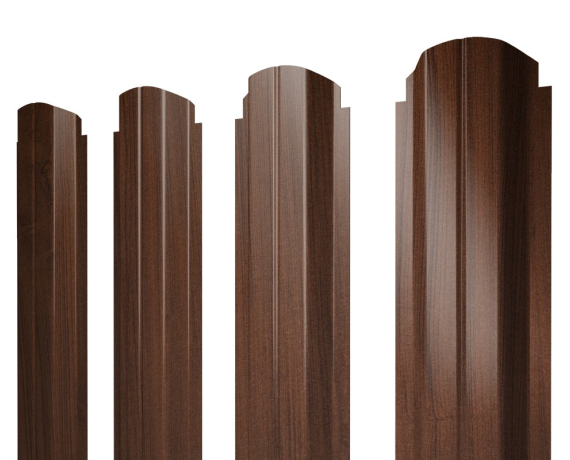 Штакетник П-образный А фигурный 0,45 Print Elite Choco Wood TwinColor
