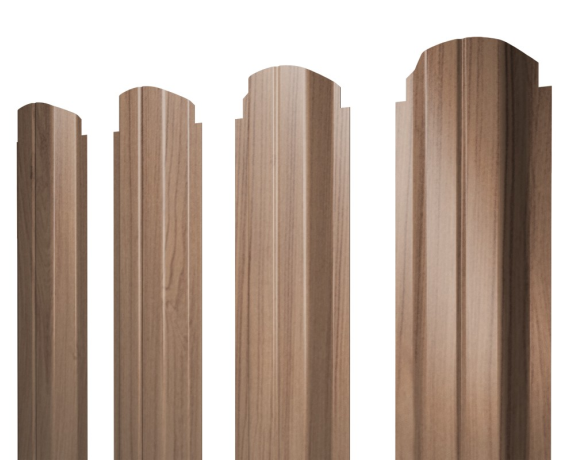Штакетник П-образный А фигурный 0,45 Print Elite Honey Wood TwinColor