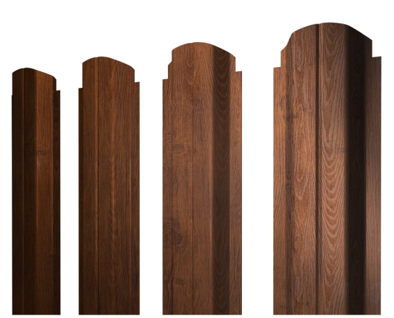 Штакетник П-образный А фигурный 0,45 Print-Double Premium Golden Wood Fresh