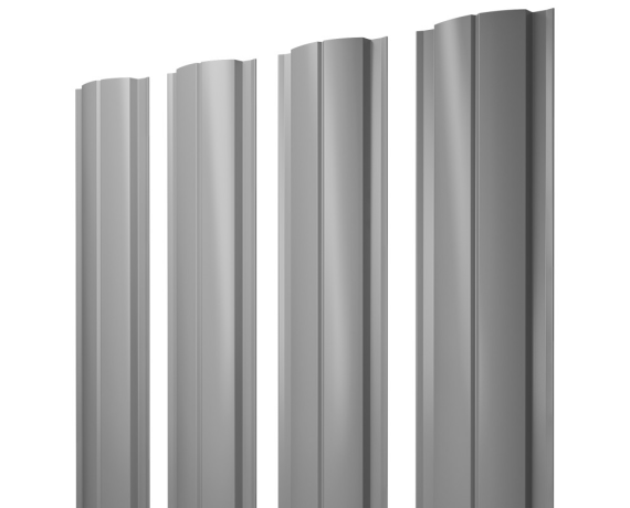 Штакетник Полукруглый Slim с прямым резом 0,45 Drap RAL 7004 сигнальный серый
