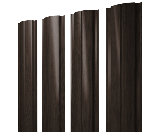 Штакетник Полукруглый Slim с прямым резом 0,45 Print Elite Coffee Wood TwinColor