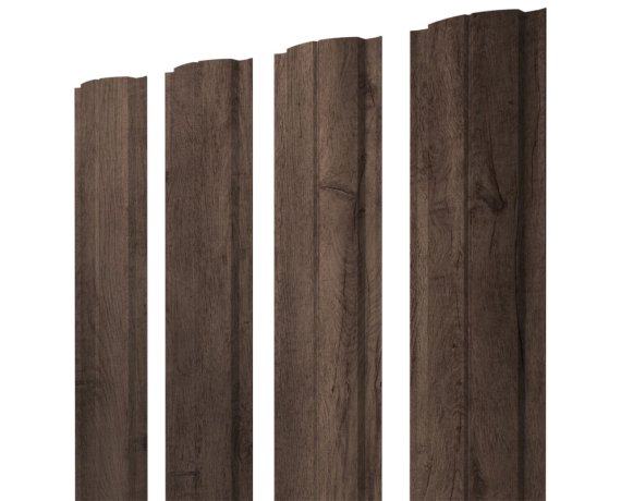 Штакетник Полукруглый Slim с прямым резом 0,45 Print Premium Almond Wood Fresh