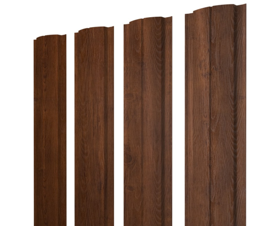 Штакетник Полукруглый Slim с прямым резом 0,45 Print Premium Golden Wood Fresh TwinColor