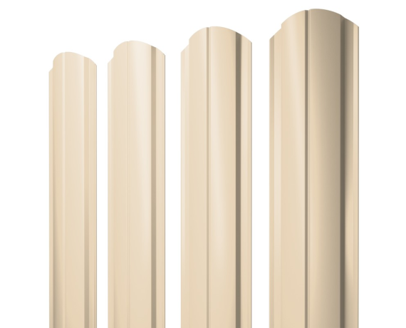 Штакетник Полукруглый Slim фигурный PE 0,45 RAL 1015 светлая Слоновая Кость