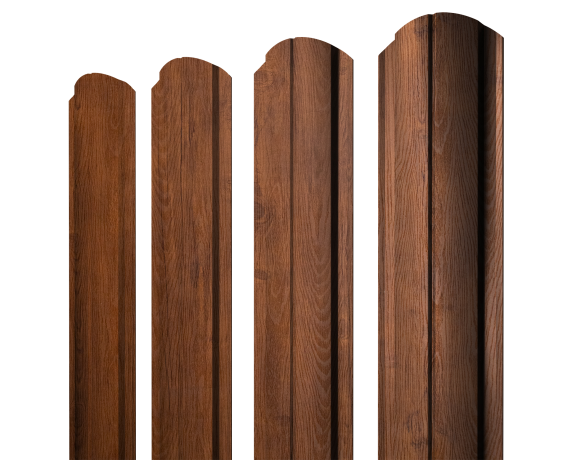 Штакетник Полукруглый Slim фигурный 0,4 Print Premium Golden Wood Fresh TwinColor