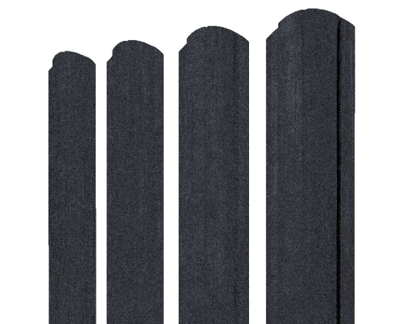 Штакетник Полукруглый Slim фигурный 0,45 Print Premium Grey Wood TwinColor