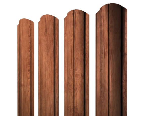 Штакетник Полукруглый Slim фигурный 0,45 Print Premium Rowan Wood Intense FTC