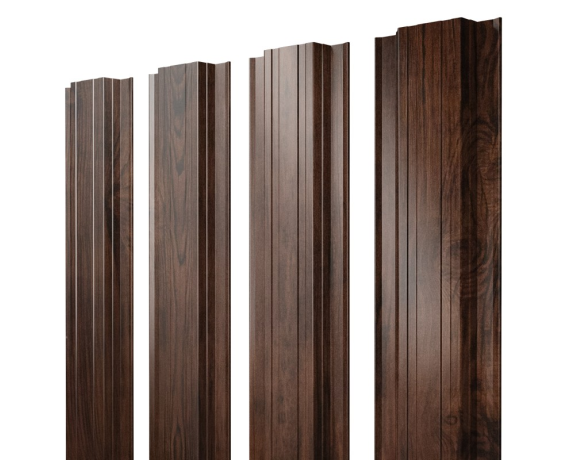 Штакетник Прямоугольный с прямым резом 0,45 Print Elite Choco Wood TwinColor