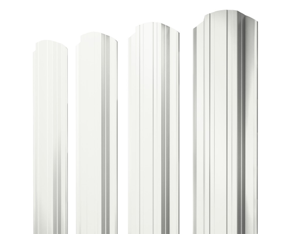 Штакетник Прямоугольный фигурный 0,45 PE RAL 9003 сигнальный белый