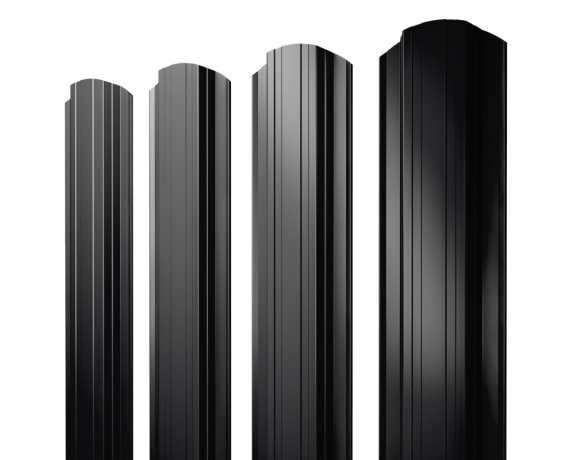 Штакетник Прямоугольный фигурный 0,45 PE-Double RAL 9005 черный