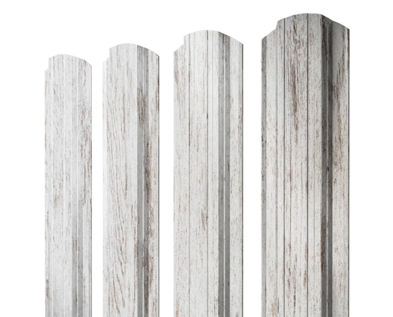 Штакетник Прямоугольный фигурный 0,45 Print Elite Snow Wood TwinColor