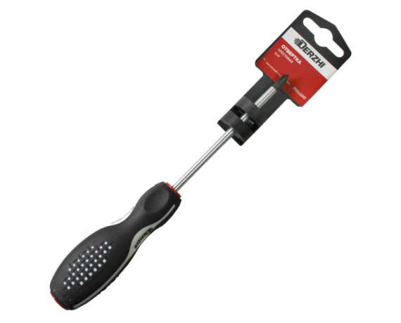 Отвертка DERZHI крестовая трехкомп.CrV магнит PH1*100 5522-1100