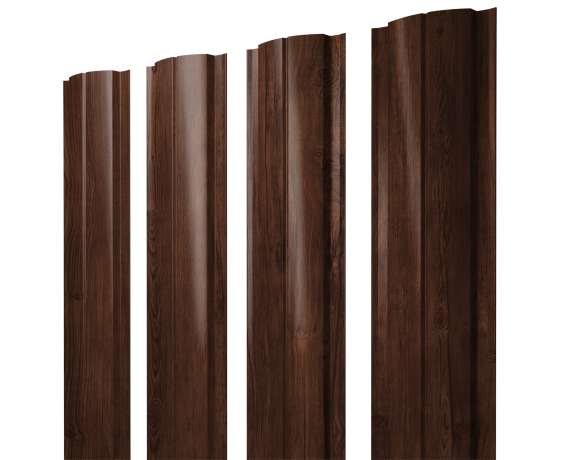 Штакетник Полукруглый Slim с прямым резом 0,45 Print Elite Cherry Wood TwinColor