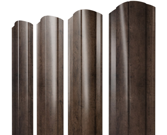 Штакетник Круглый фигурный 0,45 Print Premium Antique Wood TwinColor
