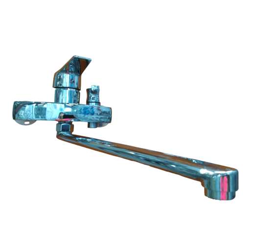 Смеситель для ванны Lemen LB2188 однорычажный, D40, встроенный переключатель, длинный носик