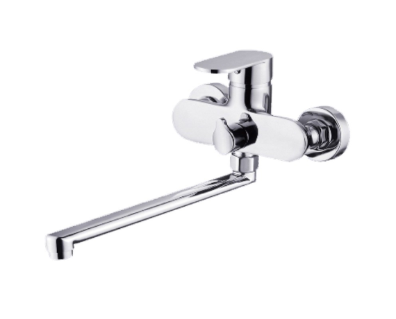 Смеситель для ванны Lemen LB-2287, однорычажный, D40, встроенный переключатель, длинный носик